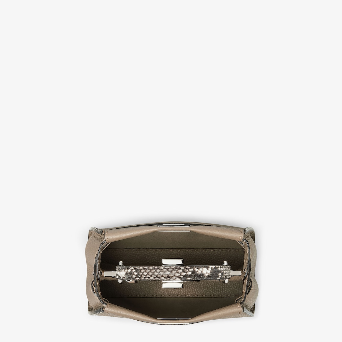 FENDI Peekaboo Mini Dove gray Selleria bag with 1048 hand-sewn topstitches - Image 2